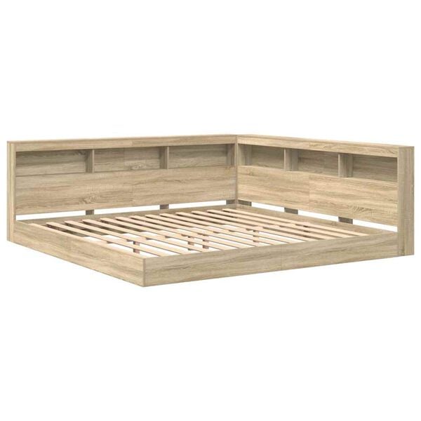 vidaXL Bokhylle Seng Sonoma eik 180 x 200 cm Konstruert tre