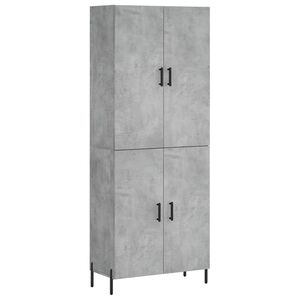vidaXL Highboard betonggr&aring; 69,5x34x180 cm konstruert tre