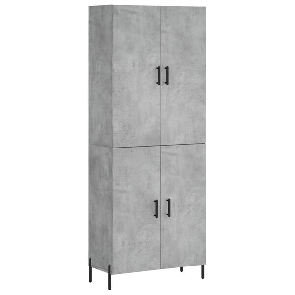 vidaXL Highboard betonggr&aring; 69,5x34x180 cm konstruert tre