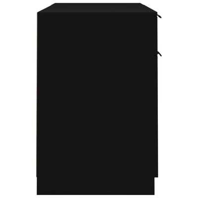 vidaXL Skrivebord med sideskap svart konstruert tre
