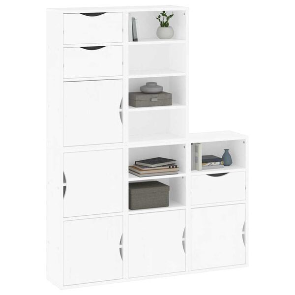 vidaXL Sideskap 5 stk ODDA hvit 40x24x79 cm heltre furu