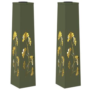 vidaXL Solenergi LED stibelys 2 stk. Varmhvit 18 x 18 x 80 cm