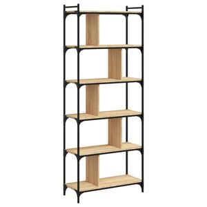 vidaXL Bokhylle 6 etasjer sonoma eik 76x32x192 cm konstruert tre