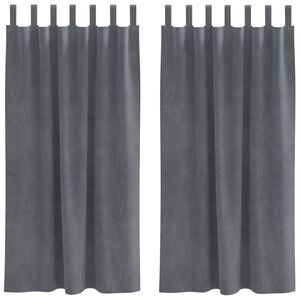 vidaXL Blendingsgardiner 2 pcs Lysegr&aring; 140 x 175 cm Fl&oslash;yel