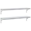 vidaXL Vegghyller 2 stk 100x23,5 cm s&oslash;lv rustfritt st&aring;l