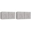 vidaXL Hengende TV-benker 2 stk betonggr&aring; 60x30x30 cm