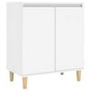 vidaXL Skjenk med ben i heltre hvit 60x35x70 cm konstruert tre