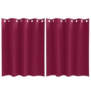vidaXL Mørkleggende Gardiner med Ringer 2 pcs Vinrød 140 x 140 cm
