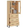 vidaXL Highboard sonoma eik 69,5x34x180 cm konstruert tre