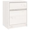 vidaXL Nattbord hvit 40x31x50 cm heltre furu