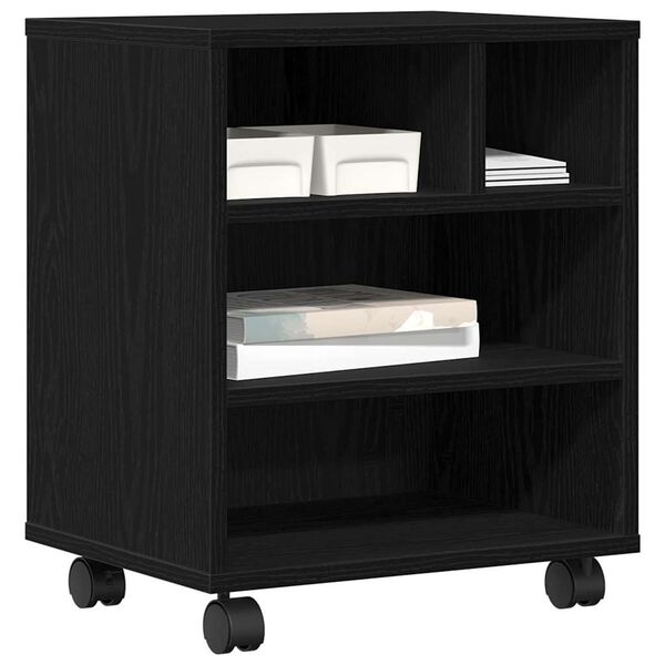 vidaXL Skiverstativ Svart Eik 41 x 32 x 48 cm Konstruert tre