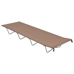vidaXL Campingseng 180x60x19 cm oxfordstoff og st&aring;l gr&aring;brun