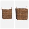 vidaXL Planter Kurv med lagring 2 pcs Brun Lacak Rattan