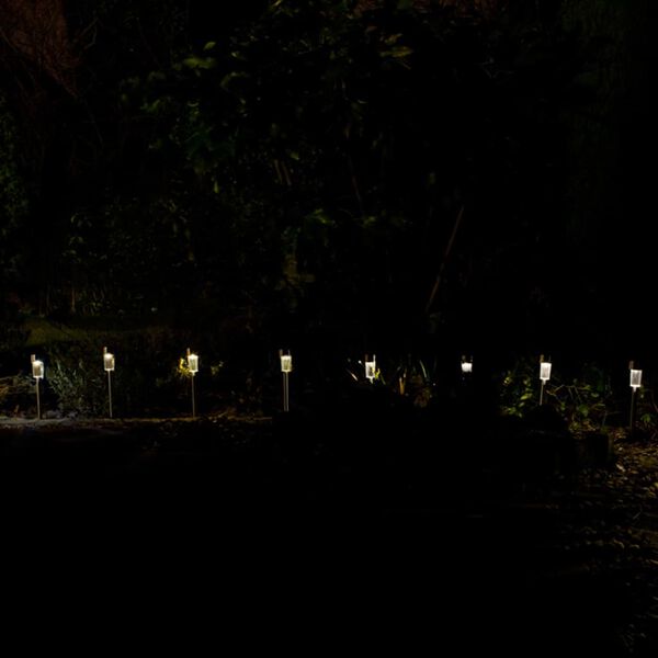 Luxform Soldrevet stolpelampe Siena 8 stk sølv 46846