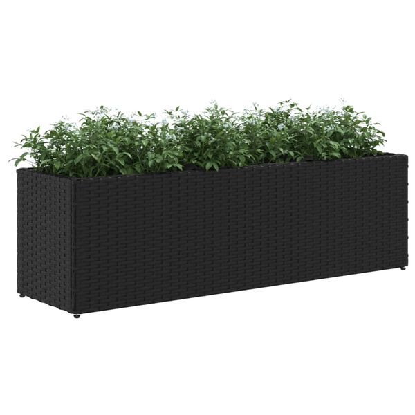 vidaXL Plantekasser med 3 potter 2 stk svart 105x30x32 cm polyrotting