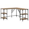 vidaXL Skrivebord Artisan Eik Konstruert tre 139 x 139 x 75 cm