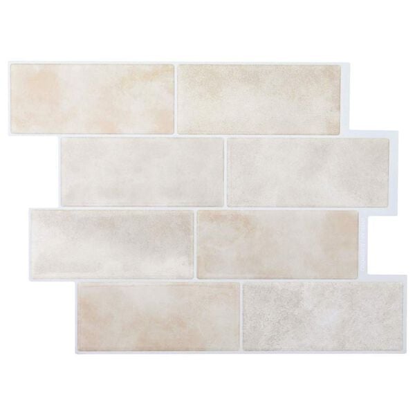 vidaXL Subway-flis 10 pcs Beige marmor 29.4 x 21.4 cm
