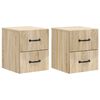 vidaXL Vegghengt Nattbord 2 stk. Sonoma eik 34,5 x 33 x 40 cm