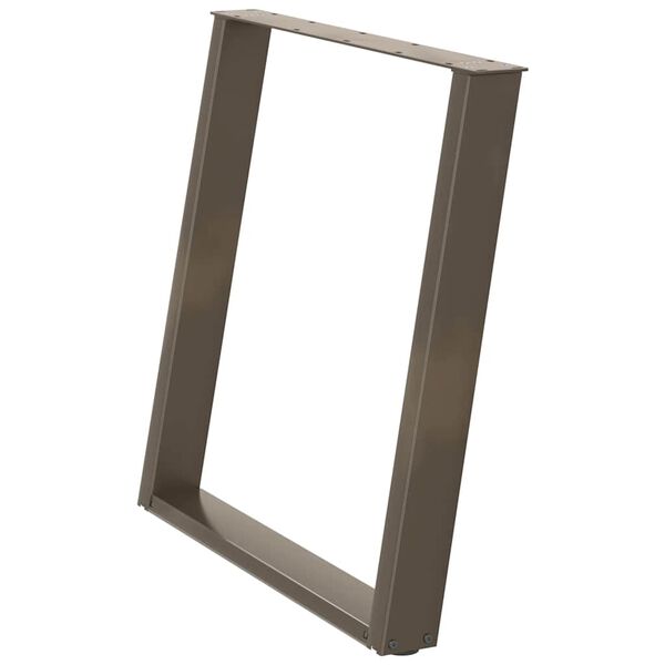 vidaXL Spisebordben U-formet 2 stk naturst&aring;l 80 x (72-73) cm st&aring;l