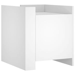 vidaXL Nattbord hvit 45x50x50 cm konstruert tre