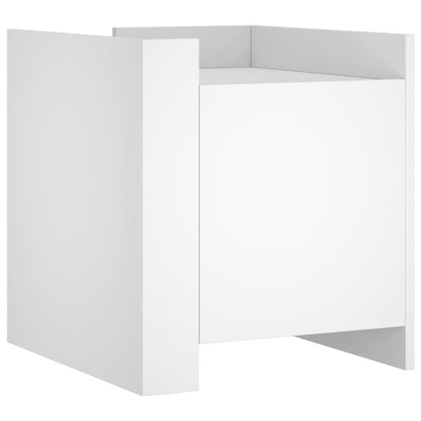 vidaXL Nattbord hvit 45x50x50 cm konstruert tre