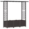vidaXL Hevet Bed med Trellis og Tak Brun 162,5 x 40 x 136 cm PP