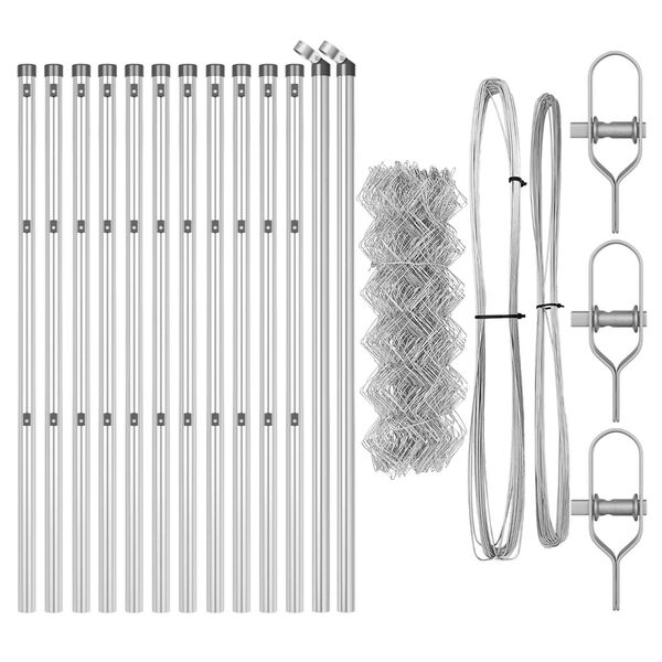vidaXL Gjerdep&aring;le s&oslash;lv 25 x 0,4 m (40 x 40 mm nett) St&aring;l