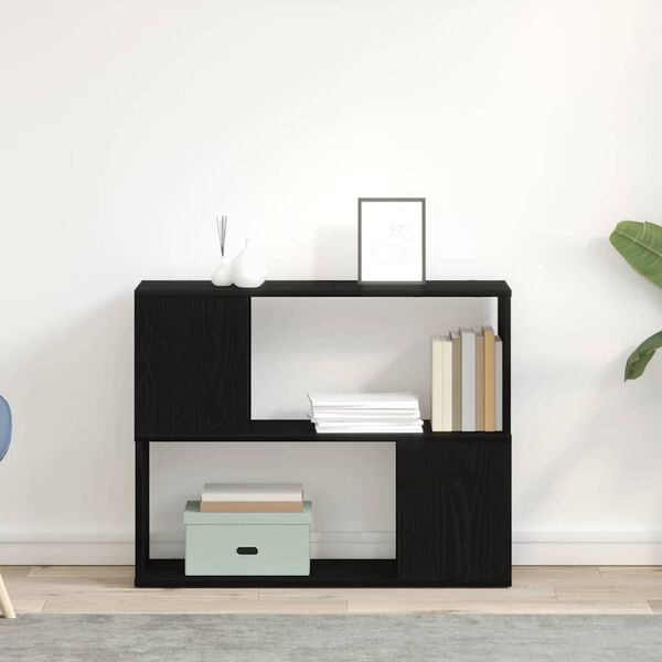 vidaXL TV-benksett Svart Eik 80 x 24 x 63 cm Konstruert tre