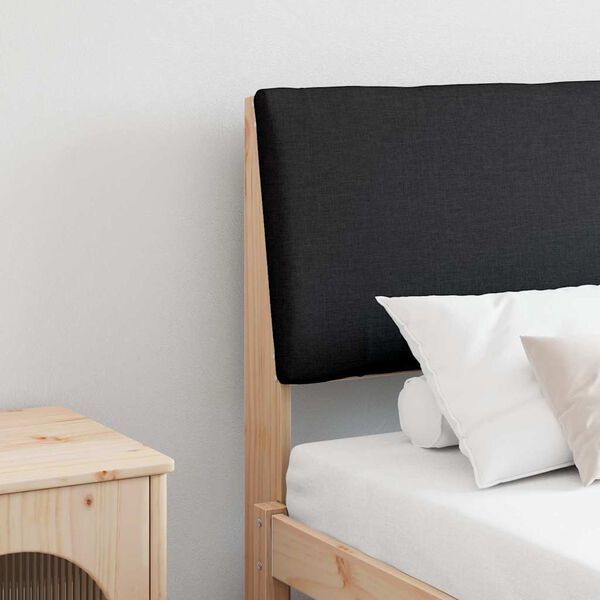 vidaXL Polstret sengegavl Svart 200 cm Massiv furu