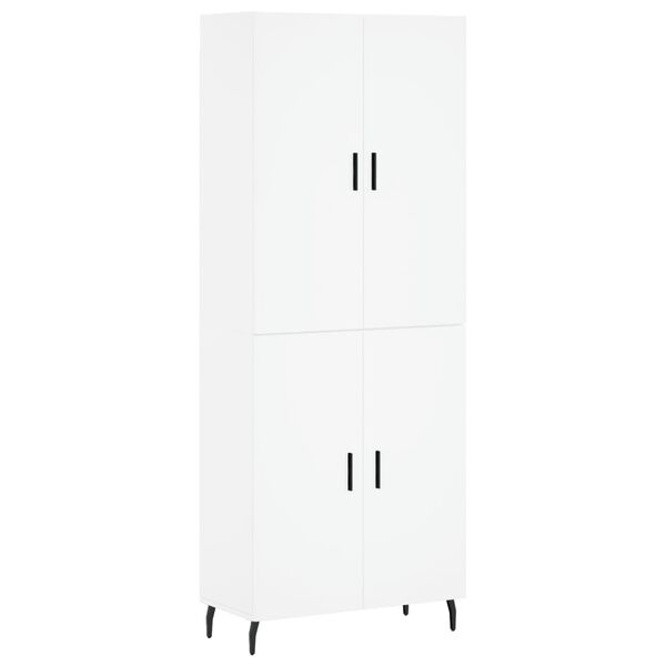 vidaXL Highboard hvit 69,5x34x180 cm konstruert tre