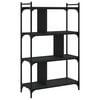vidaXL Bokhylle 4 etasjer svart 76x32x123 cm konstruert tre