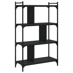 vidaXL Bokhylle 4 etasjer svart 76x32x123 cm konstruert tre