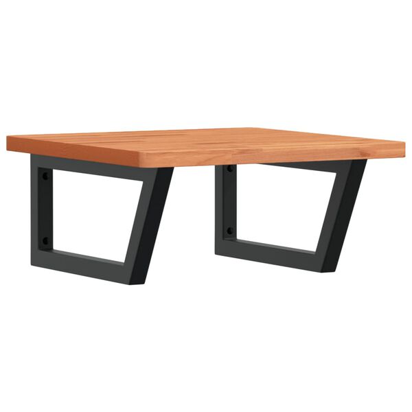 vidaXL Servanthylle veggmontert stål og heltre bøketre