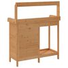vidaXL Pottebord med skap brun 110,5x45x124,5 cm heltre gran