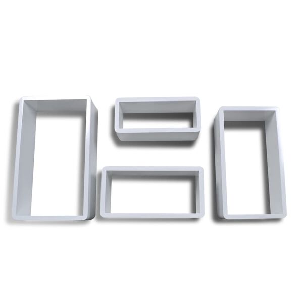 vidaXL Kubisk hyllesett 4 stk hvit