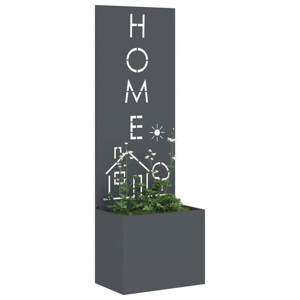 vidaXL Hageprivat skjerm Fretwork Antrasitt 50 x 140 cm Kaldvalsest&aring;l