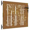 vidaXL Hageport 85x75 cm cortenstål bambusdesign