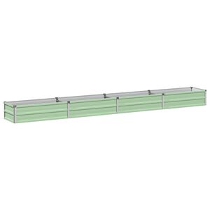 vidaXL Hevet Hagebed Pastellgr&oslash;nn 320 x 40 x 24 cm Galvanisert st&aring;l