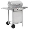 vidaXL Gassgrill med 2 kokesoner s&oslash;lv rustfritt st&aring;l