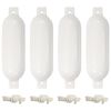 vidaXL B&aring;tfender 4 stk hvit &Oslash; 14x50 cm PVC