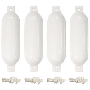vidaXL B&aring;tfender 4 stk hvit &Oslash; 14x50 cm PVC