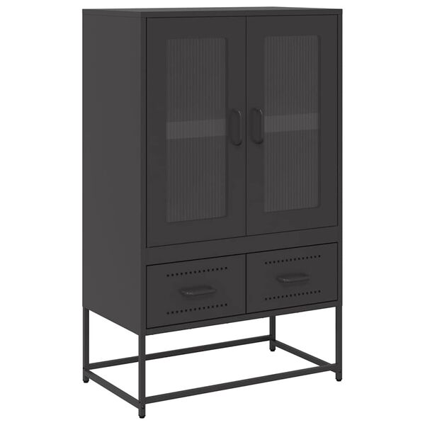 vidaXL Highboard svart 68x39x111,5 cm stål