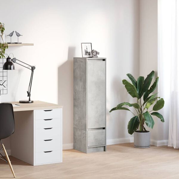 vidaXL Highboard betonggr&aring; 29,5x34x119,5 cm konstruert tre