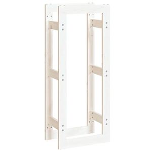 vidaXL Vedstativ hvit 41x25x100 cm heltre furu
