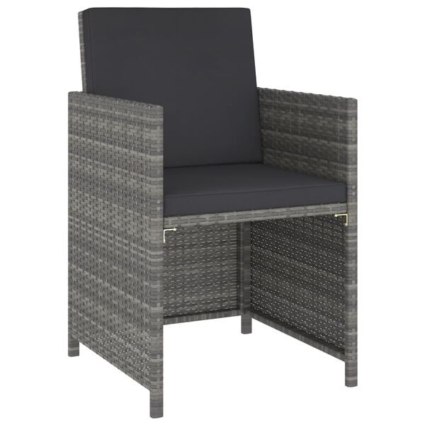 vidaXL Utendørs spisestue 6 deler polyrotting og akasie grå