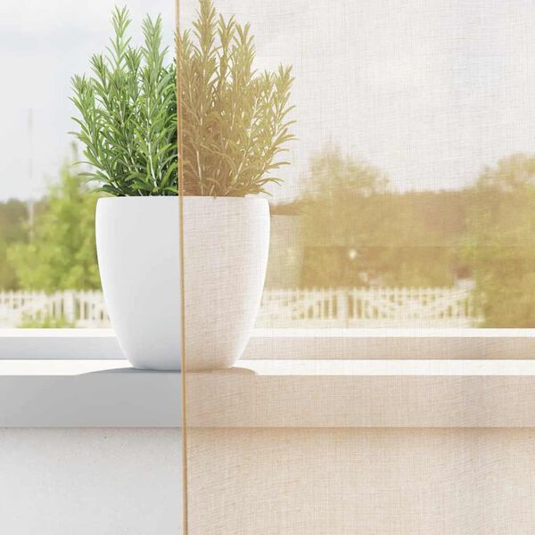 vidaXL Voilegardiner med hemper 2 stk sand 140x140 cm