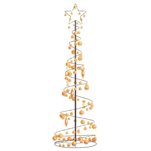 vidaXL LED Juletre med Baubles 120 LEDs Varm Hvit 180 cm