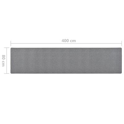 vidaXL Teppeløper mørkegrå 80x400 cm