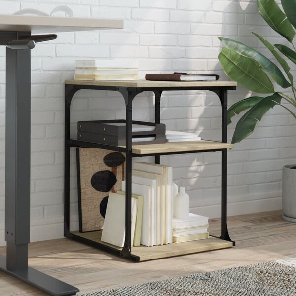 vidaXL Skriverbord 3 hyller sonoma eik 43x48x64 cm konstruert tre