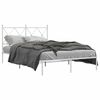 vidaXL Sengeramme i metall med hodegavl hvit 120x200 cm